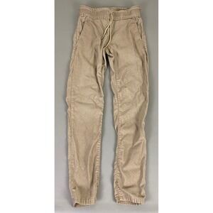 Flog Cargo Pants Tan Herringbone Drawstring Waist Women's Size 27 Cotton Lycra
